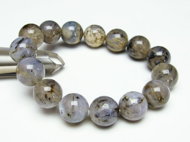 ルチルインアゲート ブレスレット 15mm 一点物 111-11149