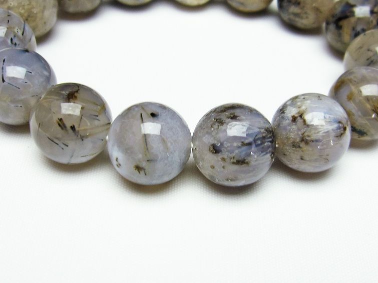 ルチルインアゲート ブレスレット 15mm 一点物 111-11149