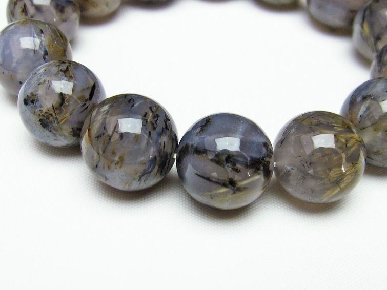 ルチルインアゲート ブレスレット 16mm 一点物 111-11153