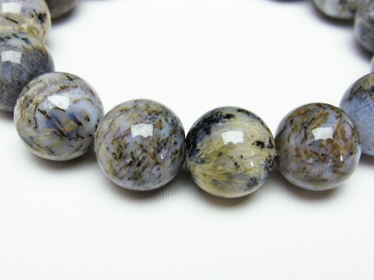 ルチルインアゲート ブレスレット 16mm 一点物 111-11185