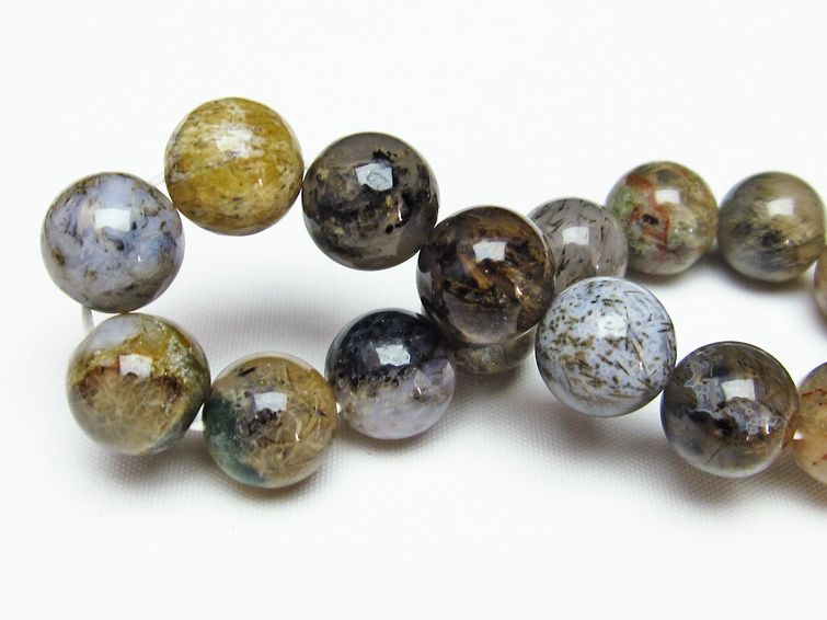 ルチルインアゲート ブレスレット 13mm 一点物 111-11196