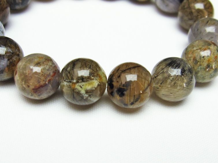 ルチルインアゲート ブレスレット 13mm 一点物 111-11196