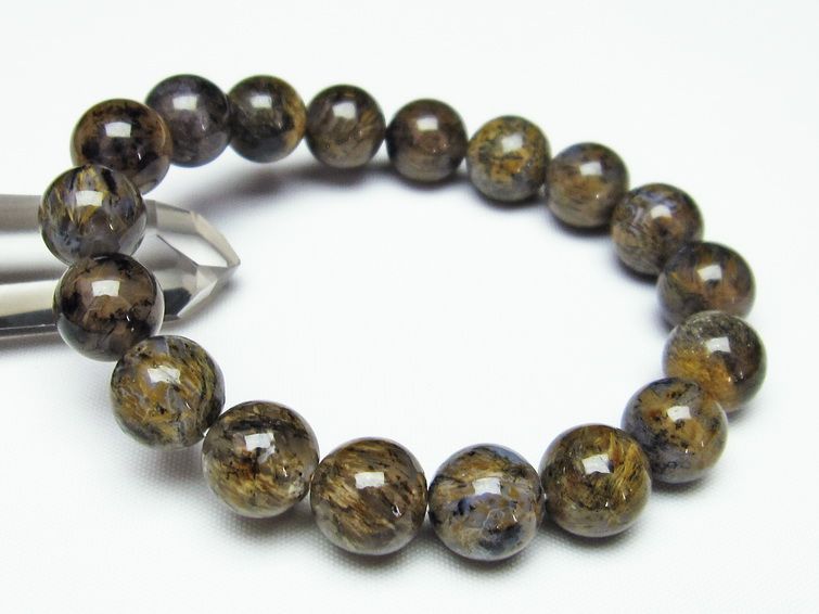 ルチルインアゲート ブレスレット 12mm 一点物 111-11205