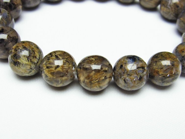 ルチルインアゲート ブレスレット 12mm 一点物 111-11205
