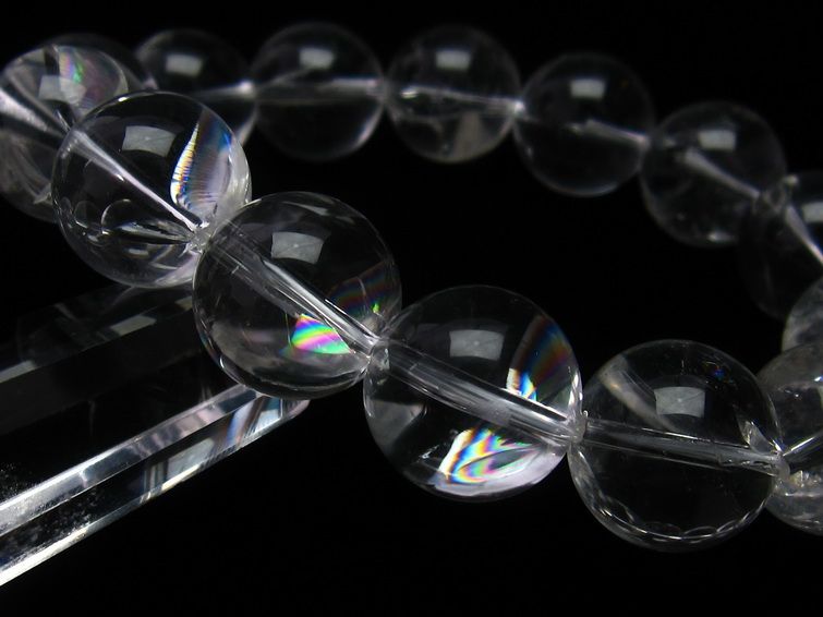 アイリスクォーツ 水晶 ブレスレット 虹入り 16mm 一点物 111-11236