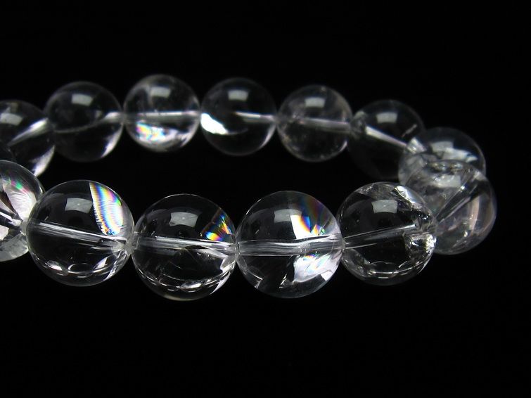 アイリスクォーツ 水晶 ブレスレット 虹入り 16mm 一点物 111-11236