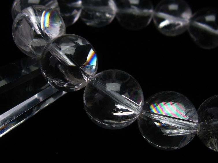 アイリスクォーツ 水晶 ブレスレット 虹入り 16mm 一点物 111-11237