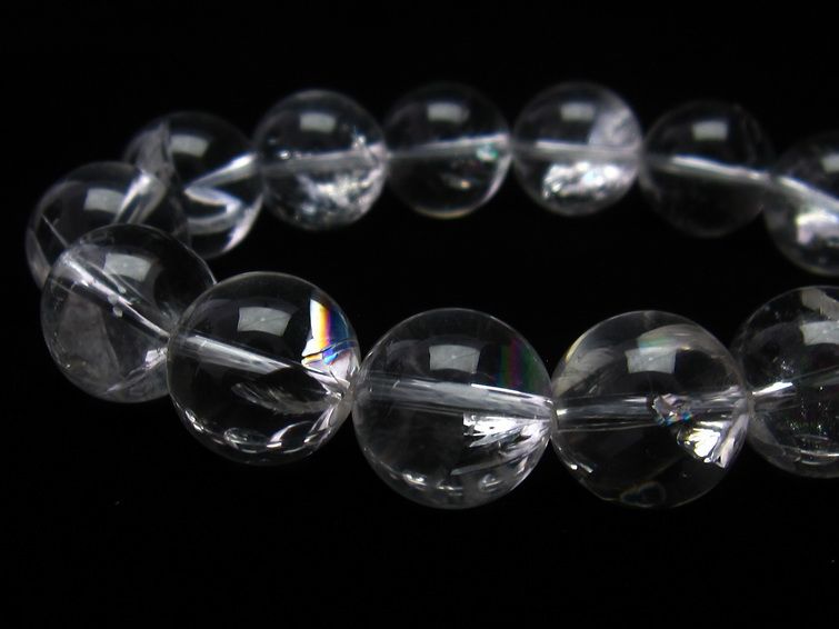 アイリスクォーツ 水晶 ブレスレット 虹入り 16mm 一点物 111-11237
