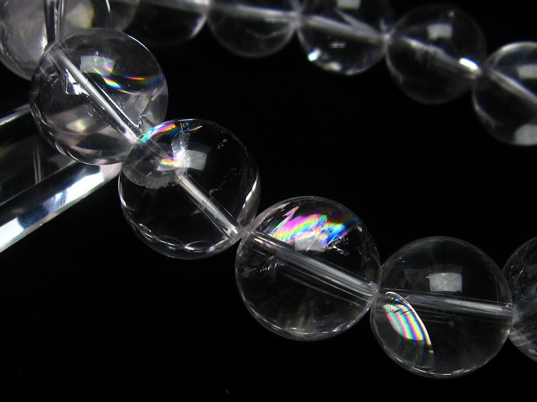 アイリスクォーツ 水晶 ブレスレット 虹入り 16mm 一点物 111-11241