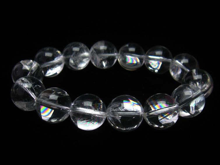 アイリスクォーツ 水晶 ブレスレット 虹入り 16mm 一点物 111-11244