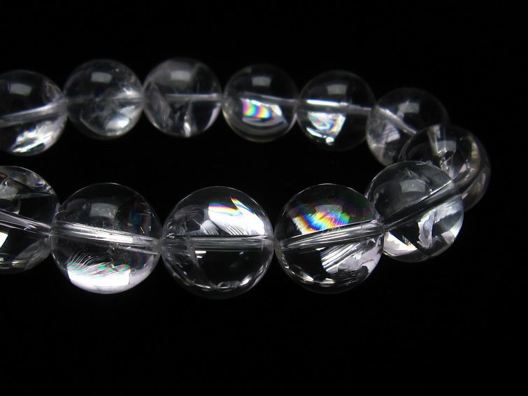 アイリスクォーツ 水晶 ブレスレット 虹入り 16mm 一点物 111-11244