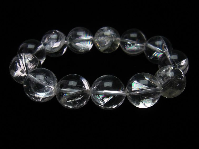 アイリスクォーツ 水晶 ブレスレット 虹入り 17mm 一点物 111-11270