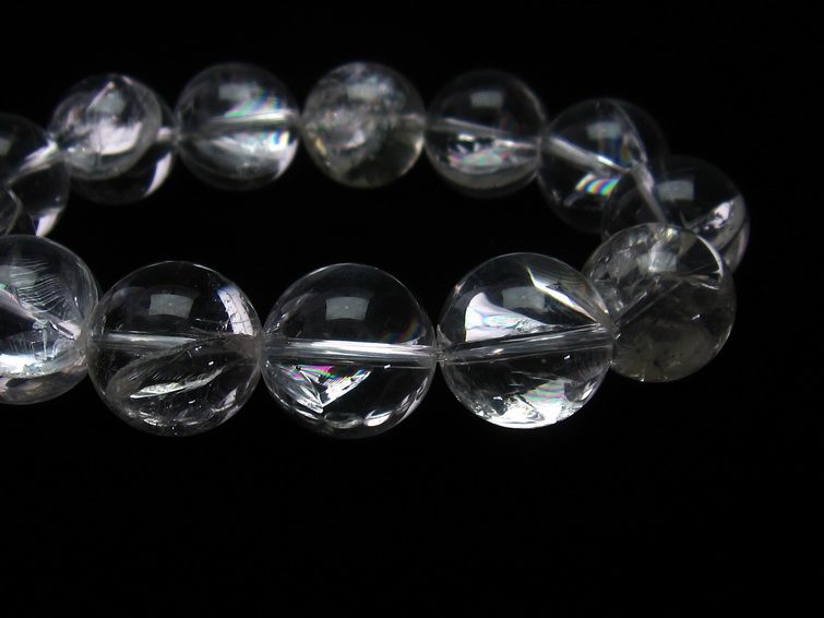 アイリスクォーツ 水晶 ブレスレット 虹入り 17mm 一点物 111-11270
