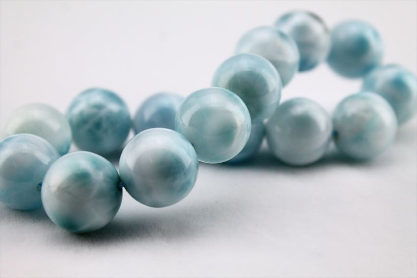 ラリマー ブレスレット 14mm 一点物 111-15