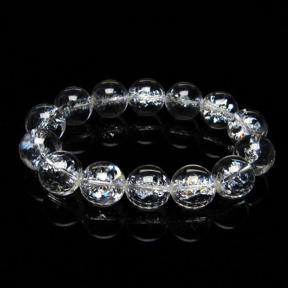 水晶 ブレスレット 虹入り ブレス アイリスクォーツ 16mm 一点物 111-17200