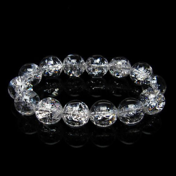 水晶 ブレスレット 虹入り ブレス アイリスクォーツ 16mm 一点物 111-17227