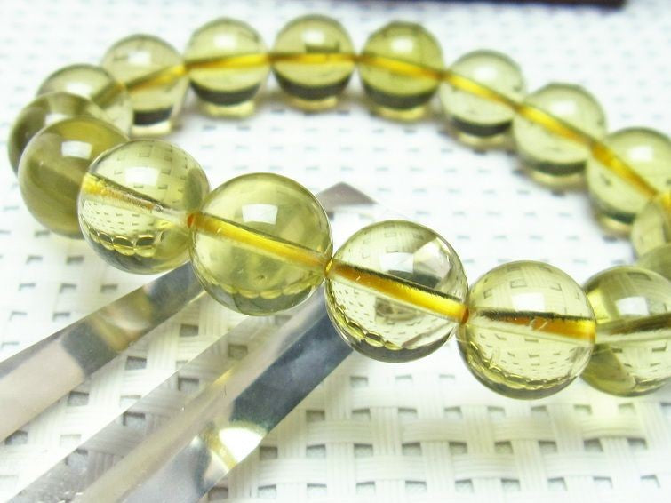 ミルキークォーツ イエロー ブレスレット 12mm 一点物 111-1726