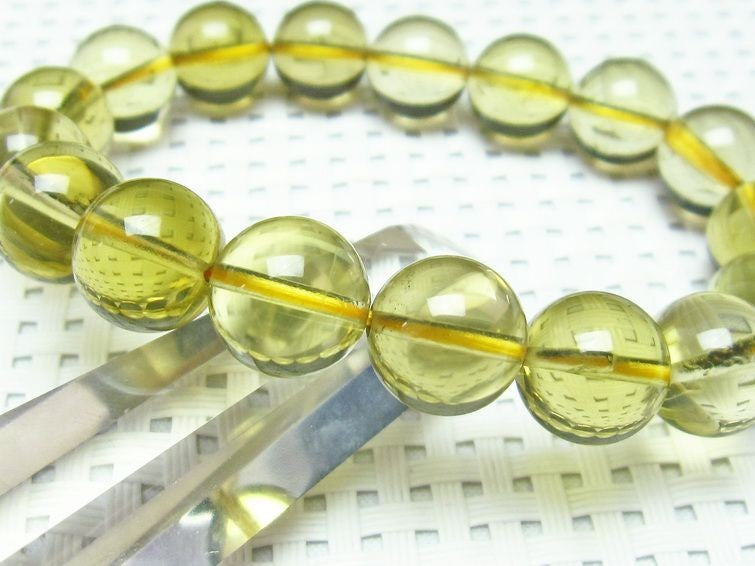 ミルキークォーツ イエロー ブレスレット 12mm 一点物 111-1731