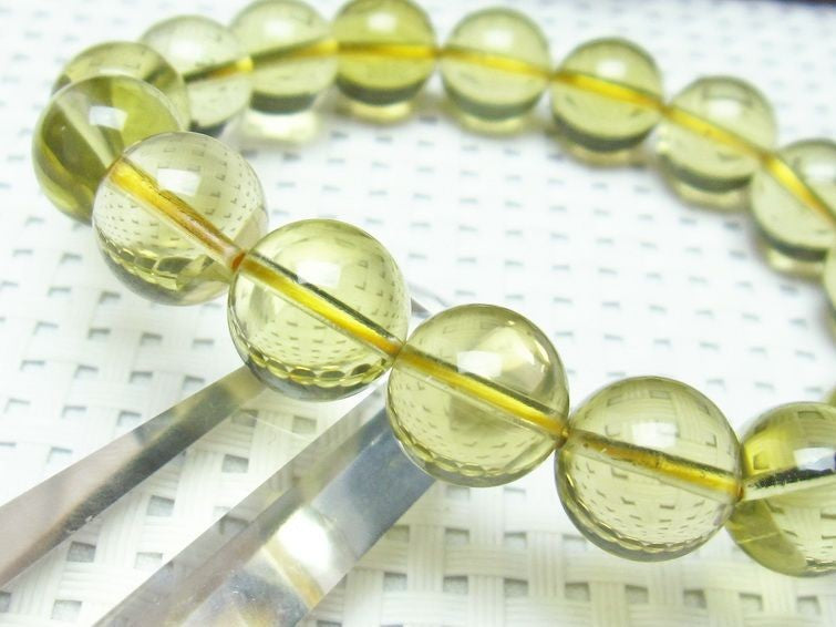 ミルキークォーツ イエロー ブレスレット 12mm 一点物 111-1735