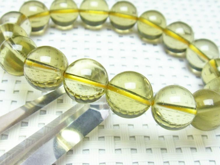 ミルキークォーツ イエロー ブレスレット 12mm 一点物 111-1736