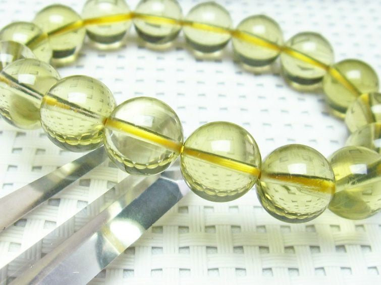 ミルキークォーツ イエロー ブレスレット 12mm 一点物 111-1747