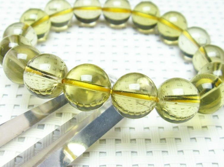 ミルキークォーツ イエロー ブレスレット 12mm 一点物 111-1754