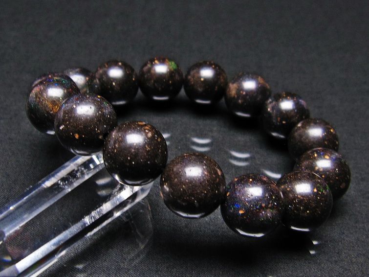 ブラックオパール ブレスレット 15mm 一点物 111-17713