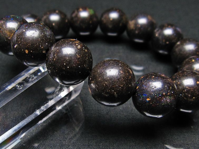 ブラックオパール ブレスレット 15mm 一点物 111-17713