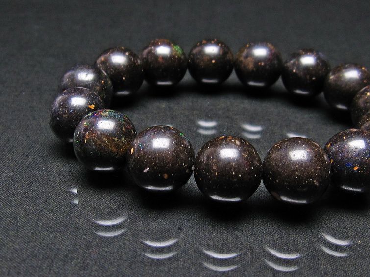 ブラックオパール ブレスレット 15mm 一点物 111-17713