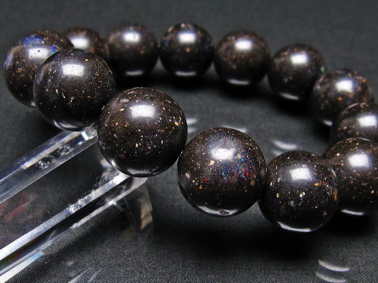 ブラックオパール ブレスレット 16mm 一点物 111-17716