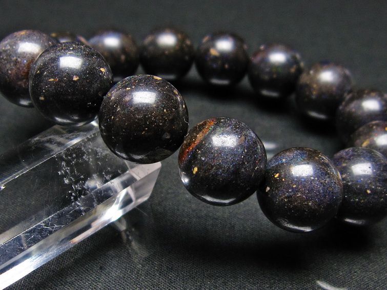 ブラックオパール ブレスレット 14mm 一点物 111-17722