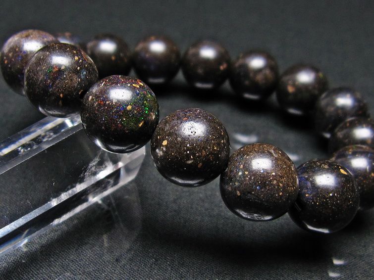 ブラックオパール ブレスレット 13mm 一点物 111-17733