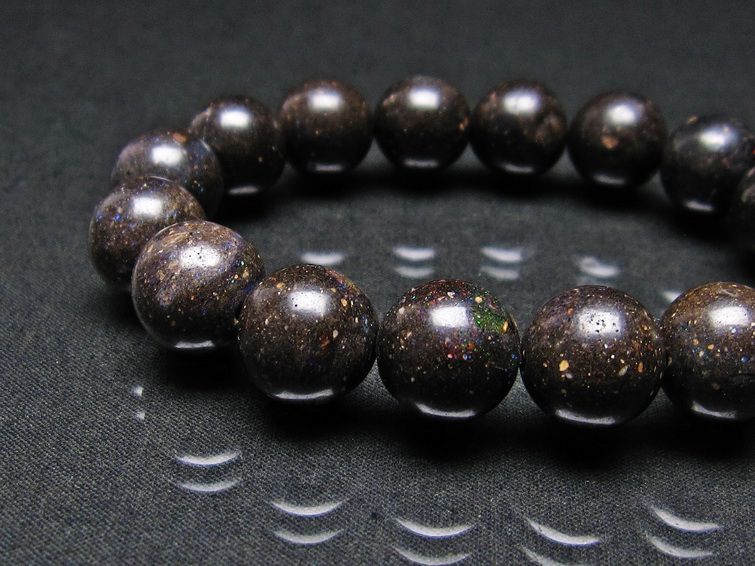 ブラックオパール ブレスレット 13mm 一点物 111-17733