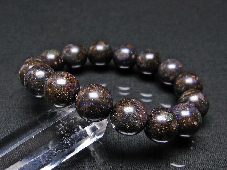 ブラックオパール ブレスレット 13mm 一点物 111-17763