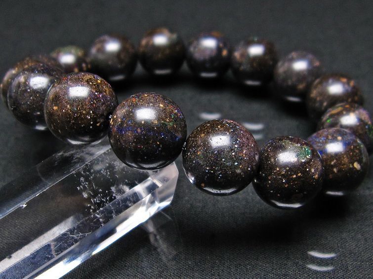 ブラックオパール ブレスレット 13mm 一点物 111-17763