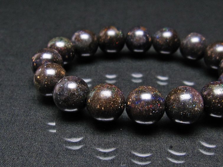 ブラックオパール ブレスレット 13mm 一点物 111-17763