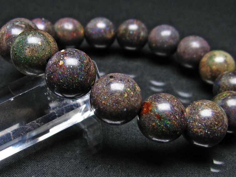 ブラックオパール ブレスレット 13mm 一点物 111-17764