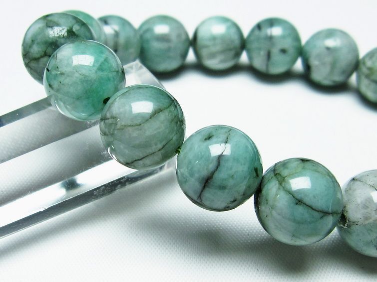 エメラルド ブレスレット 13mm 一点物 111-18682