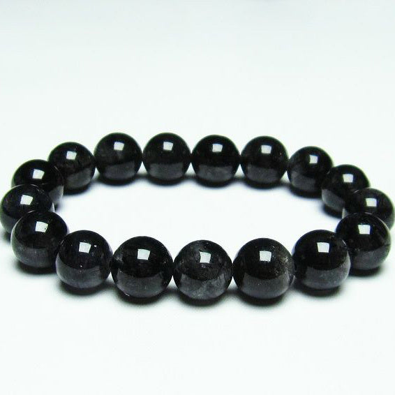 ブラックルチルクォーツ ブレスレット 12mm 黒針ルチル 一点物 メール