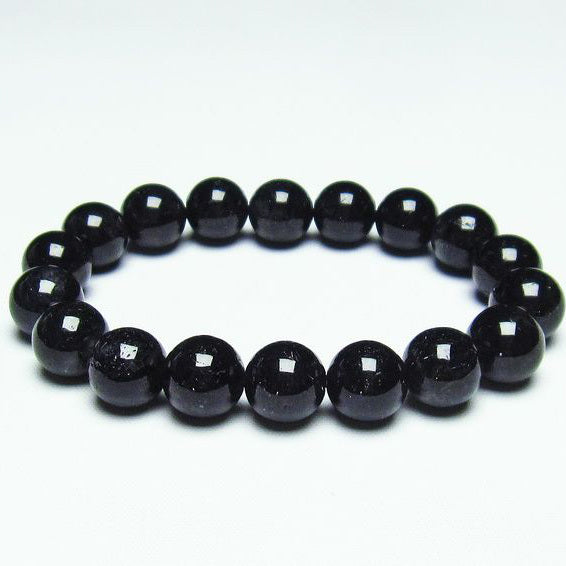ブラックルチルクォーツ ブレスレット 11mm 黒針ルチル 一点物 メール