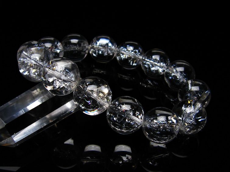 アイリスクォーツ 水晶 ブレスレット 16mm 一点物 111-20214