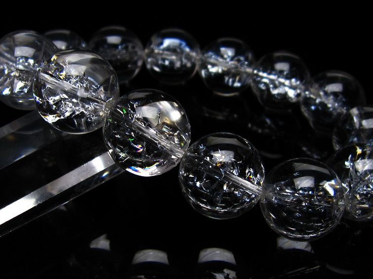 アイリスクォーツ 水晶 ブレスレット 16mm 一点物 111-20214