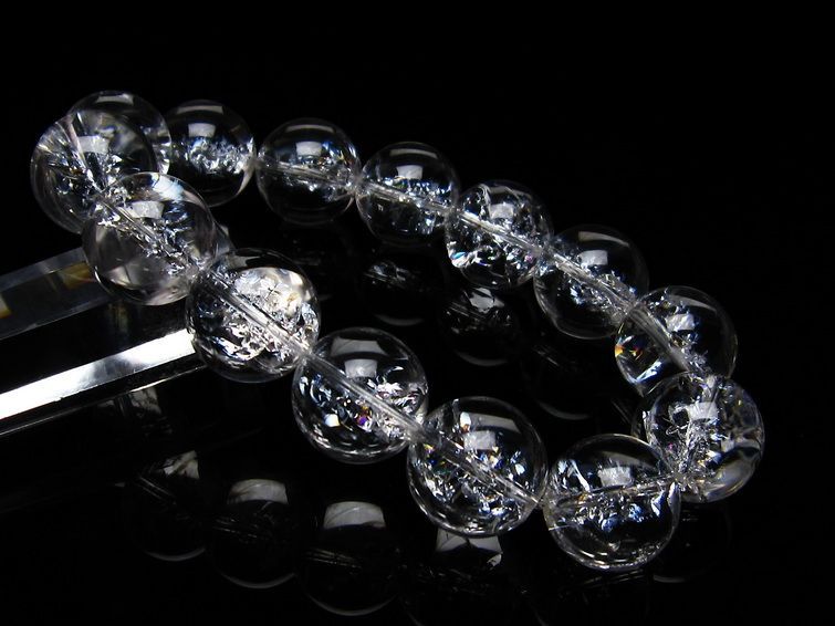 アイリスクォーツ 水晶 ブレスレット 16mm 一点物 111-20217