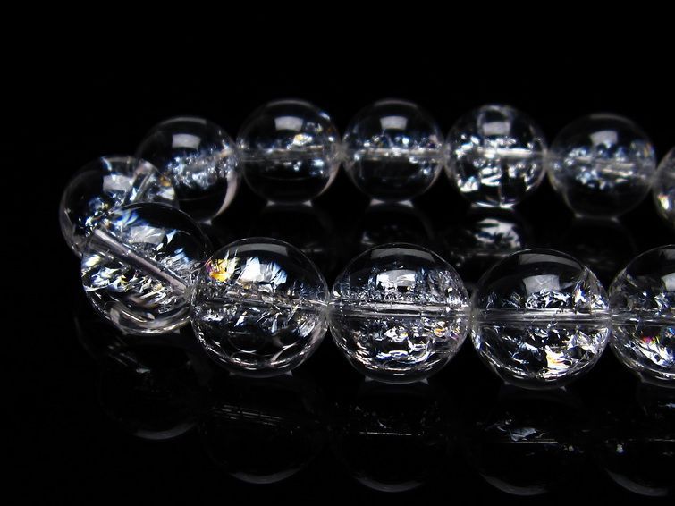 アイリスクォーツ 水晶 ブレスレット 16mm 一点物 111-20217