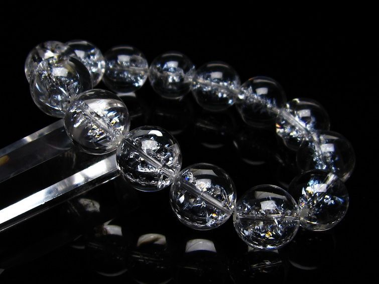 アイリスクォーツ 水晶 ブレスレット 16mm 一点物 111-20221