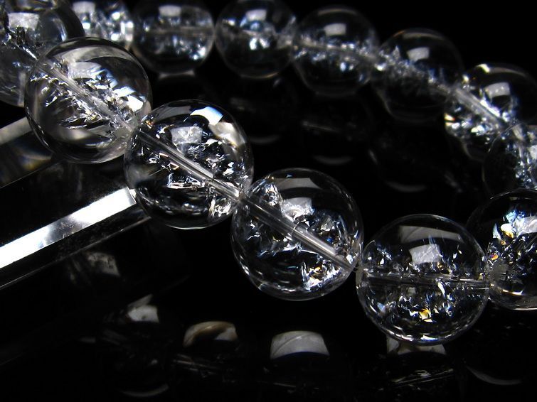 アイリスクォーツ 水晶 ブレスレット 16mm 一点物 111-20221