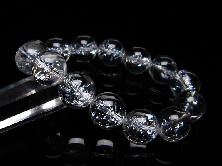 アイリスクォーツ 水晶 ブレスレット 16mm 一点物 111-20223