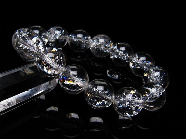 アイリスクォーツ 水晶 ブレスレット 16mm 一点物 111-20225