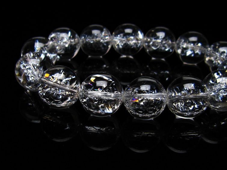 アイリスクォーツ 水晶 ブレスレット 16mm 一点物 111-20225