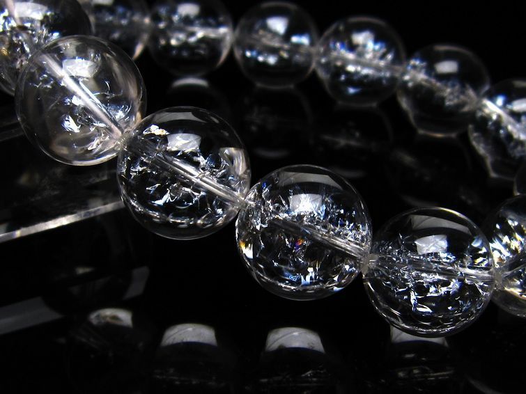 アイリスクォーツ 水晶 ブレスレット 16mm 一点物 111-20226